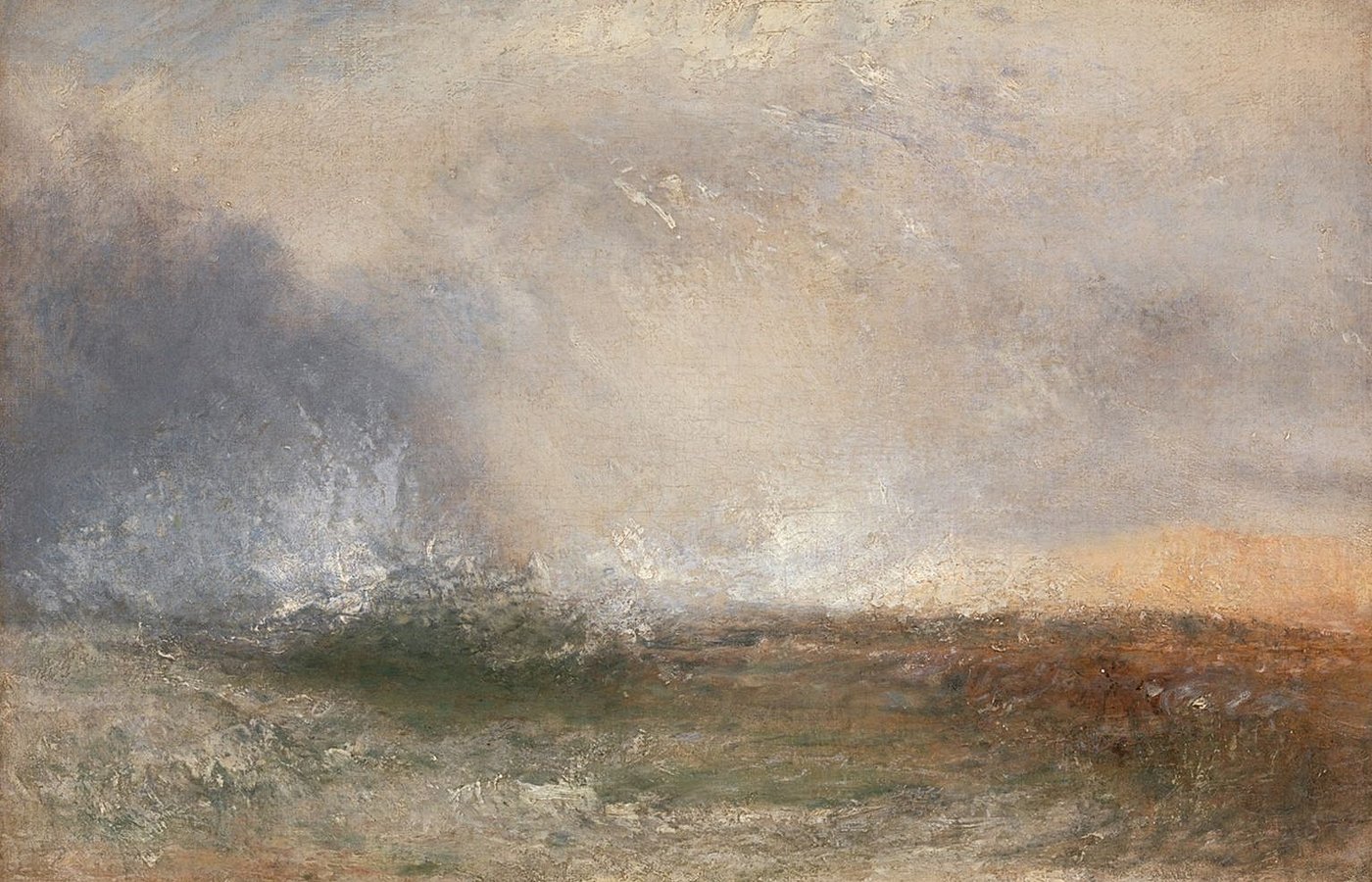  Turner_Stormy Sea Breaking on a Shore 