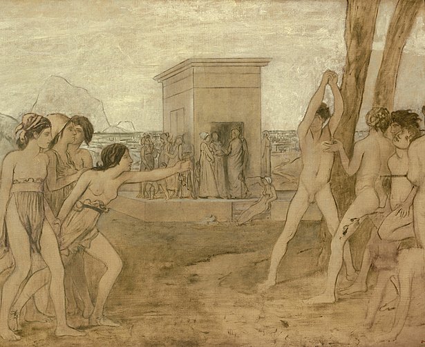 Young Spartan Girls Challenging Boys